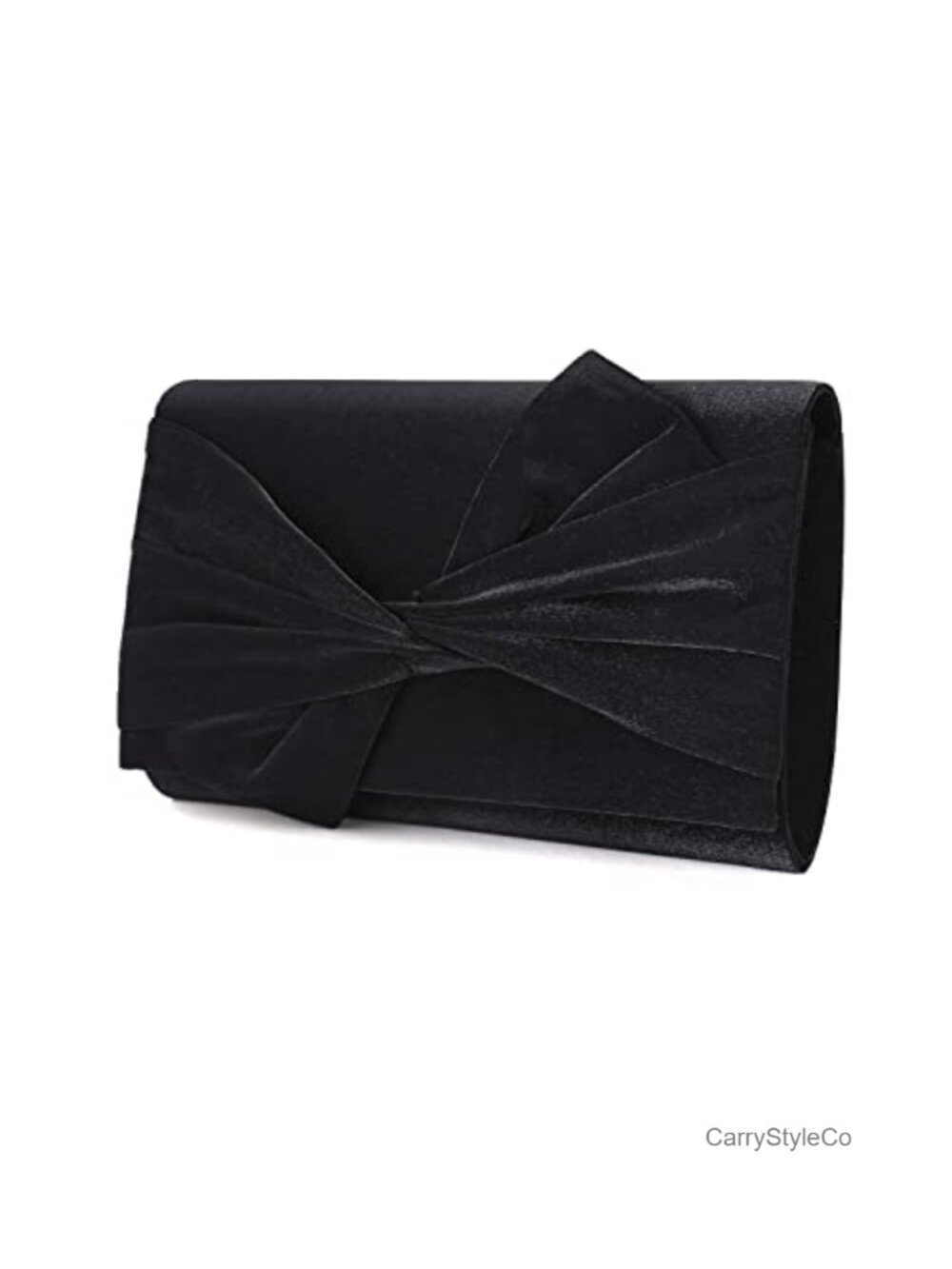 Satin Bow Flap Evening Clutch Purse Formal Party Prom Wedding Bag